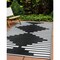 World Rug Gallery Bohemian Stripe Diamond Reversible Recycled Plastic 3' X 5' Black Outdoor Rug 6071BLACK3X5 - alternate 1